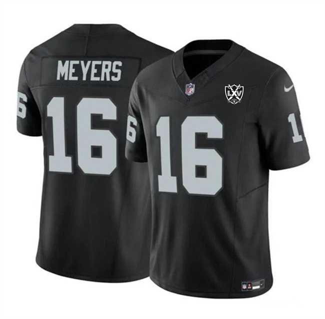 Men & Women & Youth Las Vegas Raiders #16 Jakobi Meyers Black 2024 F.U.S.E 65th Anniversary Patch Vapor Stitched Jersey->las vegas raiders->NFL Jersey